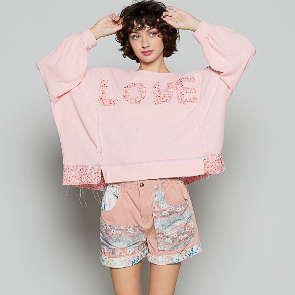 POL Oversized LOVE patchwork Sweater - Picture 3 of 3
